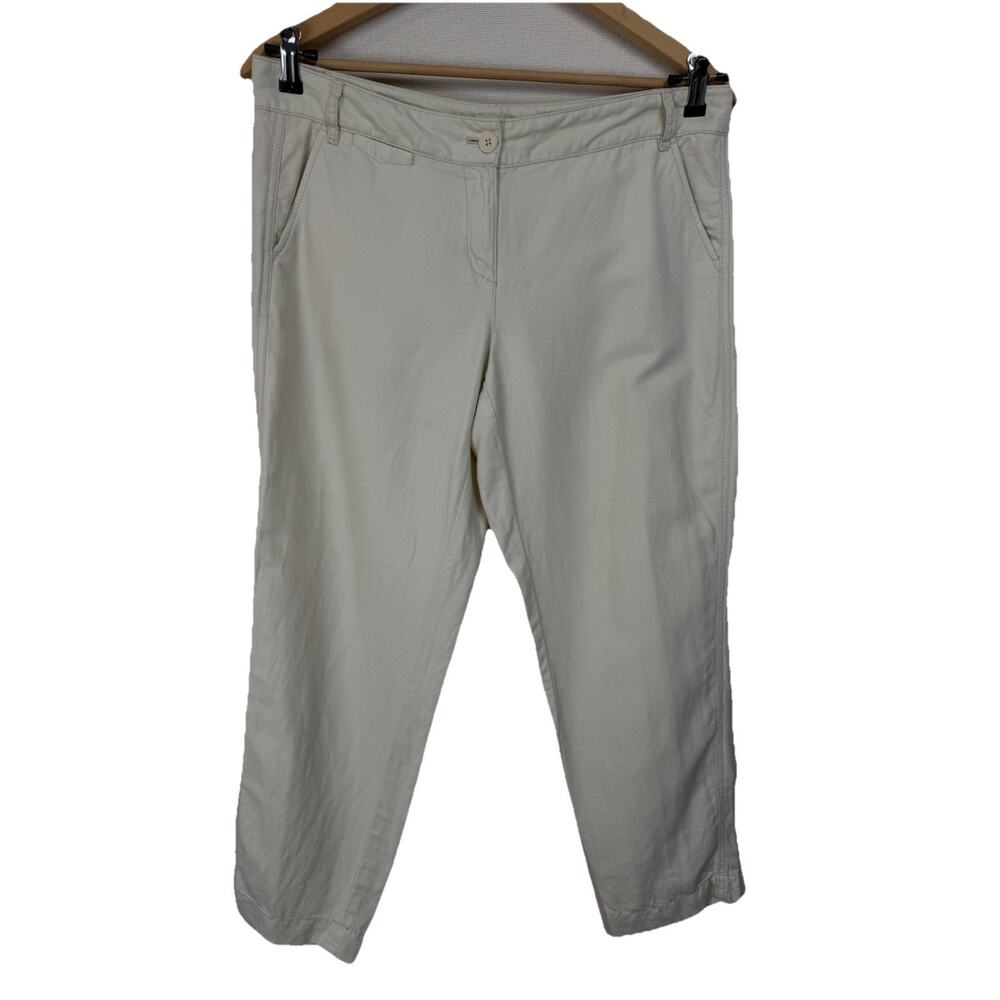 Ann Taylor‎ LOFT Women's Marisa Chino Pants Sz 8 29" Inseam Khaki Linen Cotton